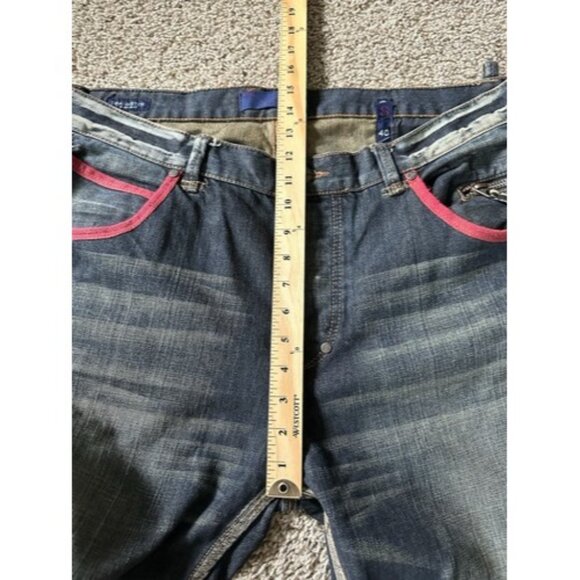 SYN Jeans Mens Blue Prankster Straight Pockets Size 40W X 34L Cotton Button Fly - Picture 13 of 16